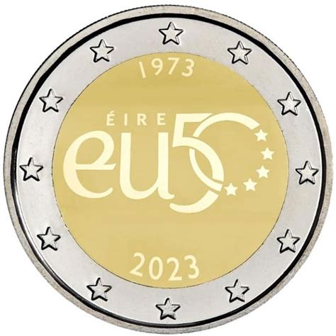 Moneda Irlanda 2 Euros 2023 50 Años Adhesión Ue