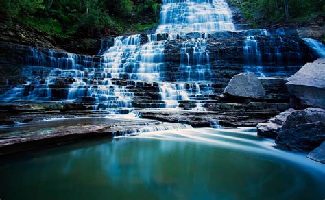 875590 4k 5k Pongour Falls Vietnam Waterfalls Stones Mocah Hd