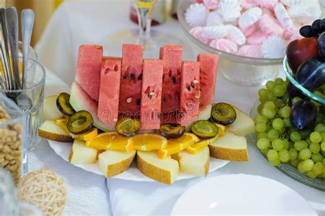 Banquet Table With Different Fruits Stock Image Image Of Food