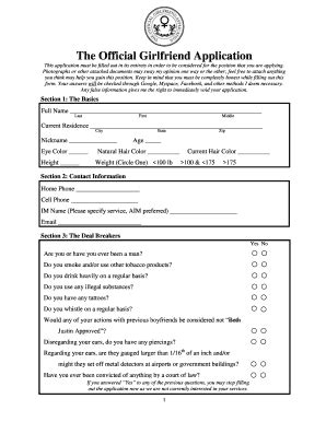 3email id submitted at the time of registration will be used for all correspondences until enrolment is completed. Get And Sign The Official Girlfriend Application Form ...
