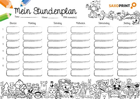 Lege nur ein blatt in den drucker. Dein trendiger Stundenplan zum Ausdrucken » SAXOPRINT