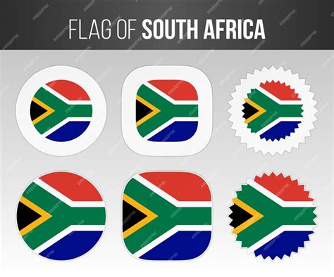 Premium Vector South Africa Flag Labels Badges And Stickers