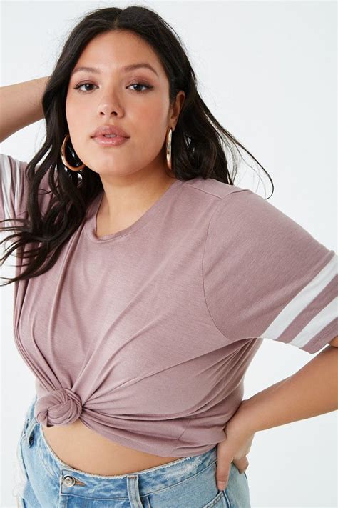 Plus Size Contrast Striped Boxy Top Forever 21 Forever21 Tops Plus