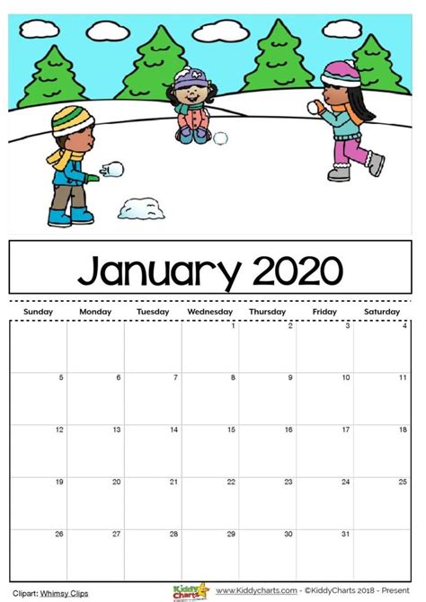 30 Minimalist January 2020 Calendars To Print Kids Calendar Calendar