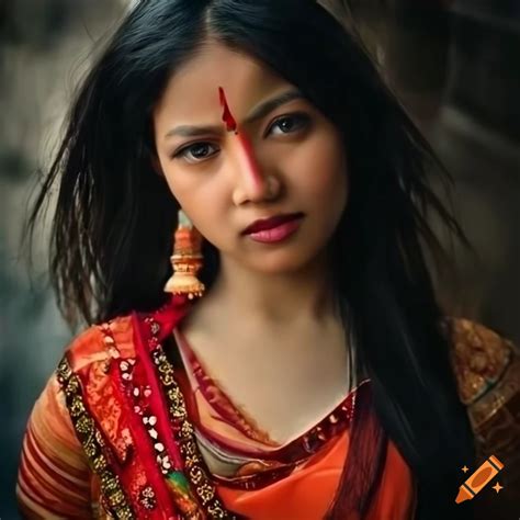 Beautiful Nepali Girl With Hyper Realistic Details