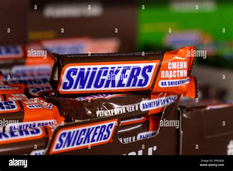 Tyumen Russia March 17 2023 Snickers A Well Known Brand Of