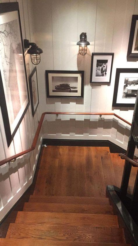 These stairs are painted and distressed with a carpet runner. #WhereDoInteriorDesignersBuyFurniture # ...