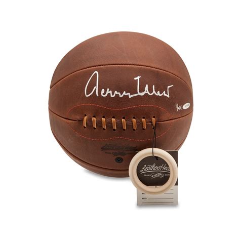 Jerry West Autographed Naismith Leather Head Basketball Super Sports