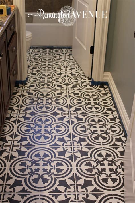 Each tile stencil comes in 3 common tile sizes. How to paint and stencil tile | Painting tile floors ...