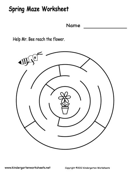 Spring Maze Worksheet Printable Crafts And Worksheets For Preschool