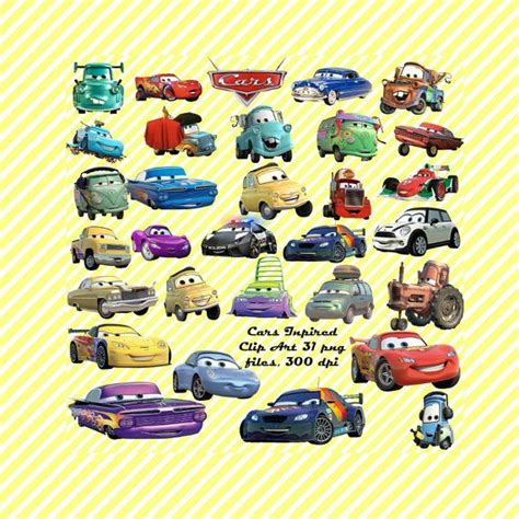 Pixar Cars Inspired Clip Art 31 Png Files 300 Dpi Disney Inspired