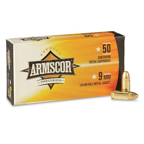 Armscor 9mm Luger Fmj 124 Grain 50 Rounds 665683 9mm Ammo At