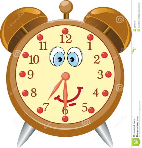 Funny Cartoon Alarm Clock Stock Vector Illustration Of Children 53749349