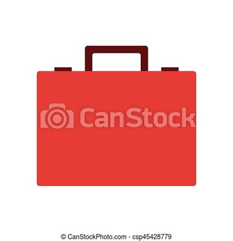 Red Briefcase Icon Over White Background Colorful Design Vector