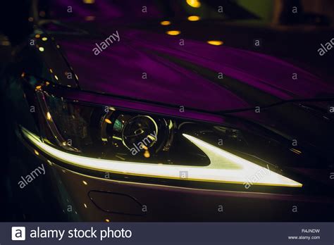 Headlight Of Modern Prestigious Car Close Up Stock Photo Alamy