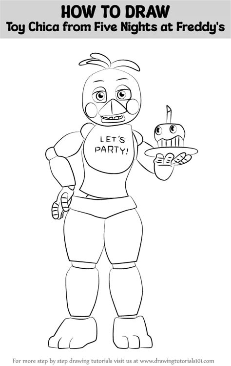 How To Draw Toy Chica From Five Nights At Freddys Five Nights At