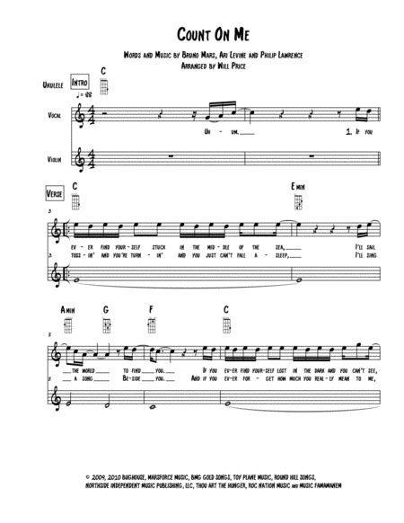 Count On Me Sheet Music Bruno Mars String Ensemble