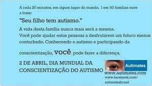 No dia mundial de conscientização do autismo, estatísticas publicadas mostram uma grande concentração em casos de autismo entre os homens em comparação com as mulheres. 2 DE ABRIL - DIA MUNDIAL DA CONSCIENTIZAÇÃO DO AUTISMO ...