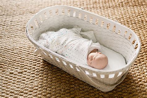 Newborn Sleeping In A Vintage Baby Basket By Kelly Knox Baby