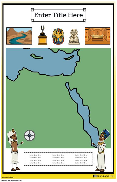Mapa Póster 36 Color Retrato Antiguo Egipto Storyboard