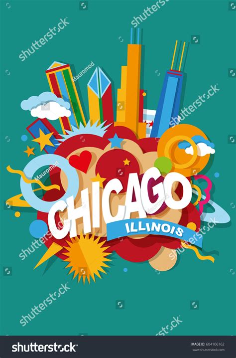 chicago skyline stock vector royalty free 604106162 shutterstock