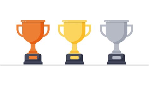 Gold Silver And Bronze Trophies 1263604 Vector Art At Vecteezy