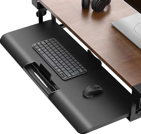 Buy Fenge Push Pull Keyboard Drawer Under Desk C Clamp On Keyboard Tray