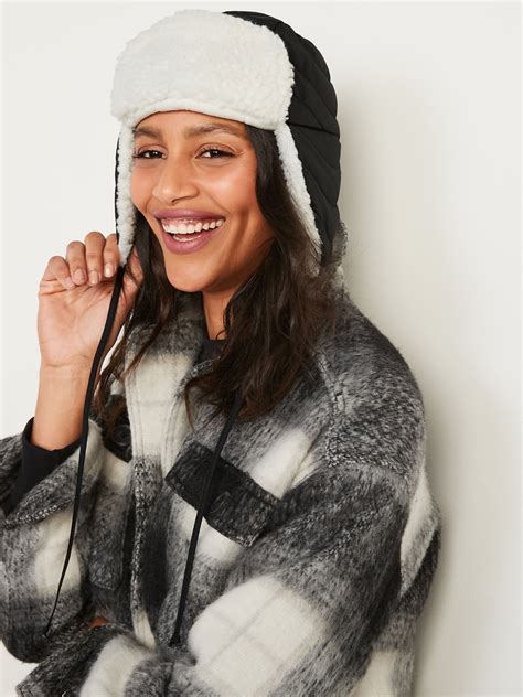 Quilted Sherpa Lined Trapper Hat For Women Old Navy