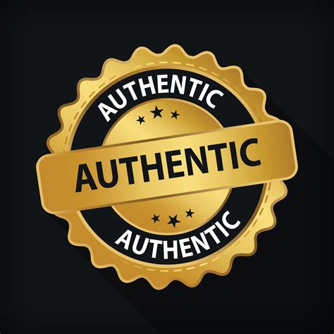 Gold Badge Authentic Guarantee Label Logo Isolated Round Emblem Sign