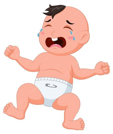 Premium Vector Cartoon Cute Baby Sitting Crying Vector Illustration