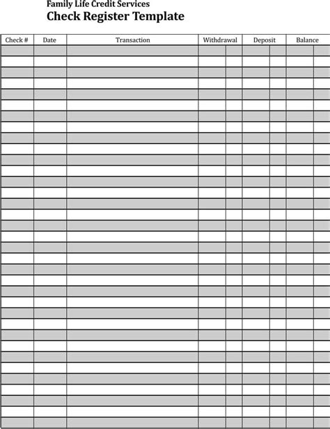 Free Printable Check Register Front And Back Printable Templates