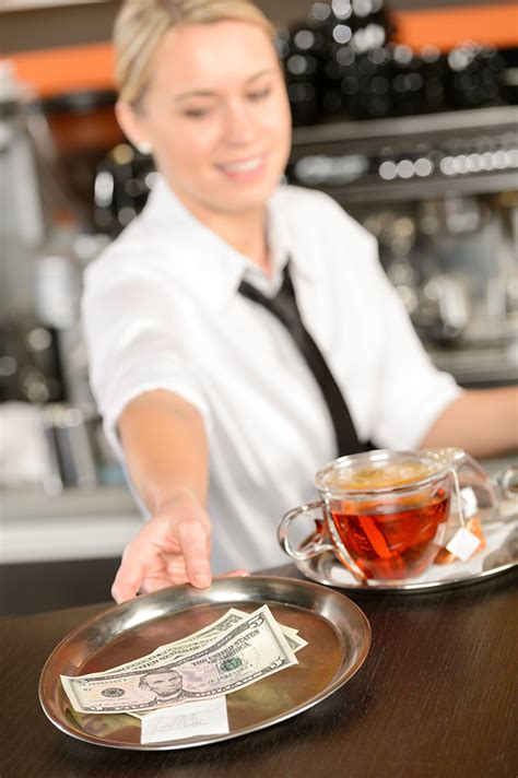 Attractive Waitress Taking Tip In Bar From Tray American Dollar Nmra