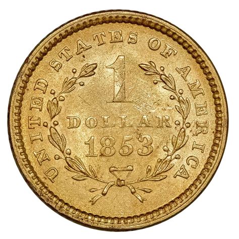 1853 Type 1 Gold Dollar About Uncirculated Details