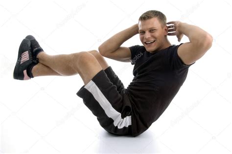 Young Fit Male Doing Crunches — Stock Photo © Imagerymajestic 1652496