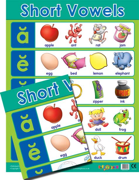 School Posters Short Vowels Literacy Grammar Chart For The Classroom