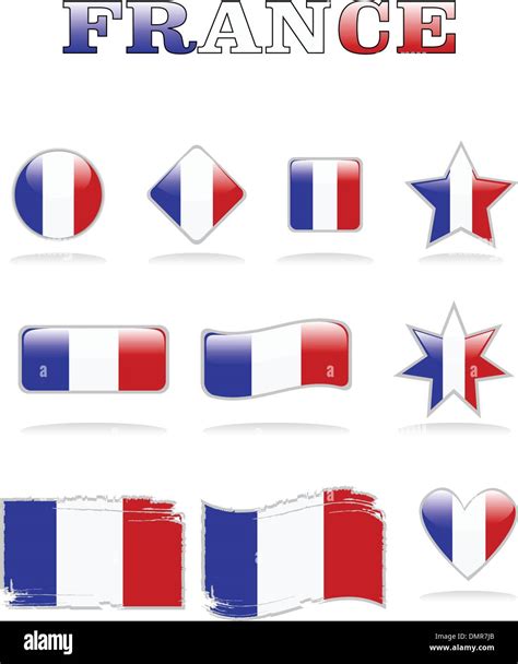 France Flags Button Stock Vector Image And Art Alamy