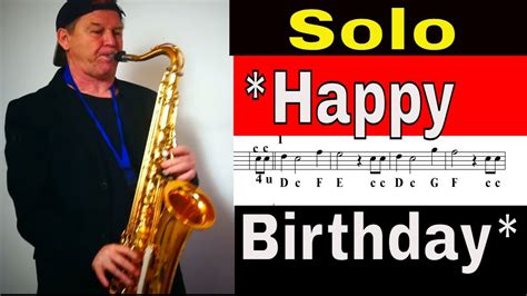 Happy Birthday Saxophone Solo Funny Tenor Sax Alto Sax Backingtrack Noten Partitura Sax