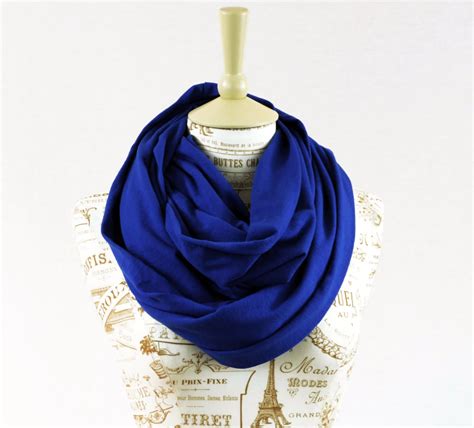 Royal Blue Infinity Scarf Circle Scarf Blue Scarf Jersey Etsy Canada