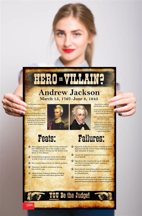 Andrew Jackson Hero Or Villain Mini Poster Social Studies Teachers