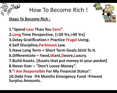How To Get Rich In 10 Steps Advice How To Become Successful Easiest Way To Get Rich Success