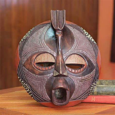 Unicef Market African Authentic Tribal Carved Wood Mask Ewe