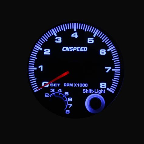 375 12v Car 0 8000 Tachometer Rpm Gauge Shift Light Racing Blue Led