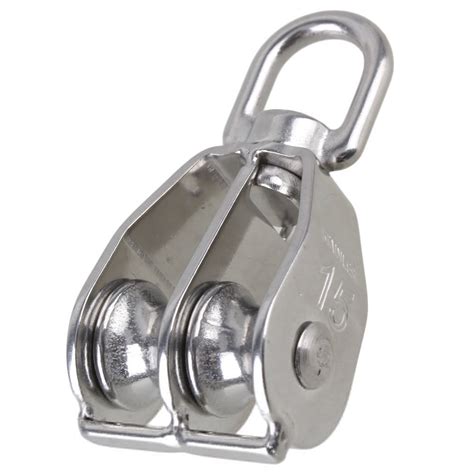 M15 Durable Swivel 304 Stainless Steel Double Sheave Wire Rope Pulley