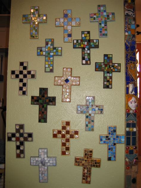 Crosses Made By Me And Connie Mosaic Art Mosaic Crosses Mosaic