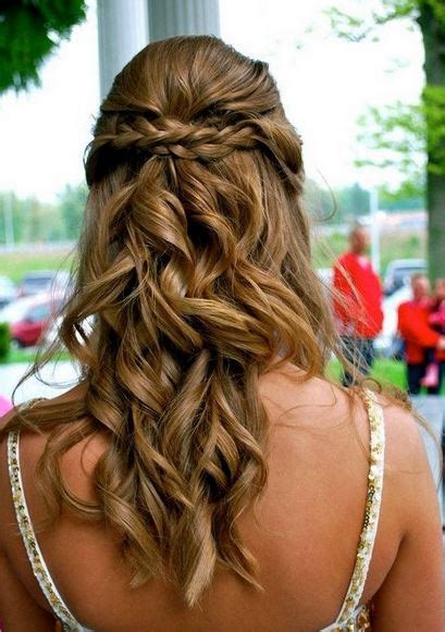 Prom Hair With Curls And Braids And Straight Hair In The Front
