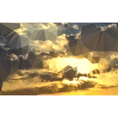 Low Poly Golden Sunset 2 Free Svg