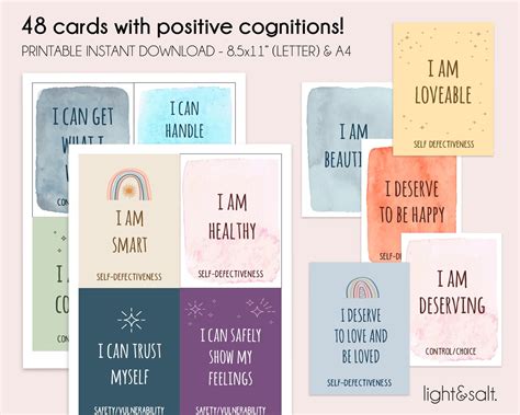 Emdr Cognition Cards Positive Thinking Cards Positive Etsy
