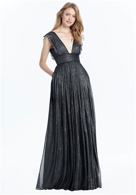 Monique Lhuillier Bridesmaids 450425black Bridesmaid Dress The Knot