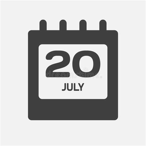 July 20 Day Calendar Stock Illustrations 206 July 20 Day Calendar