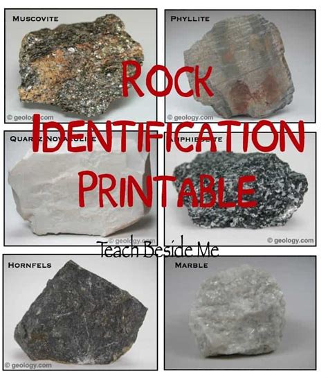 Identify Rocks With Kids Free Printable
